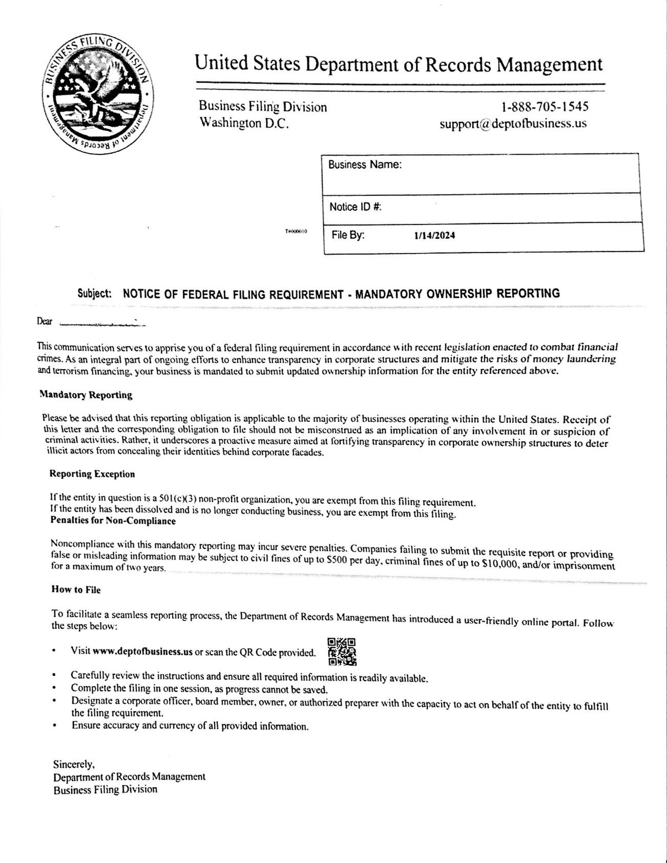 Corporate Transparency Act Scam Mcintosh Law Firm
